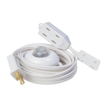 WOODS Woods 3834934 Indoor 15 ft. White Extension Cord with Switch; 8 in. 3834934